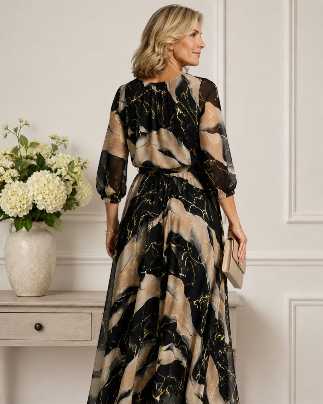 Dahlia | Printed Chiffon Maxi Dress