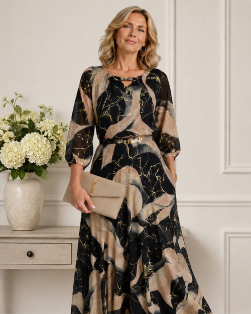 Dahlia | Printed Chiffon Maxi Dress