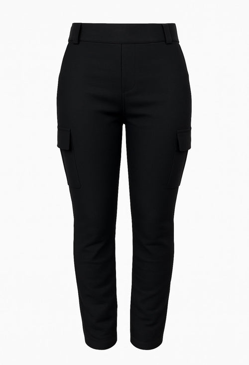 Dominique | Black Cargo Comfort Pants