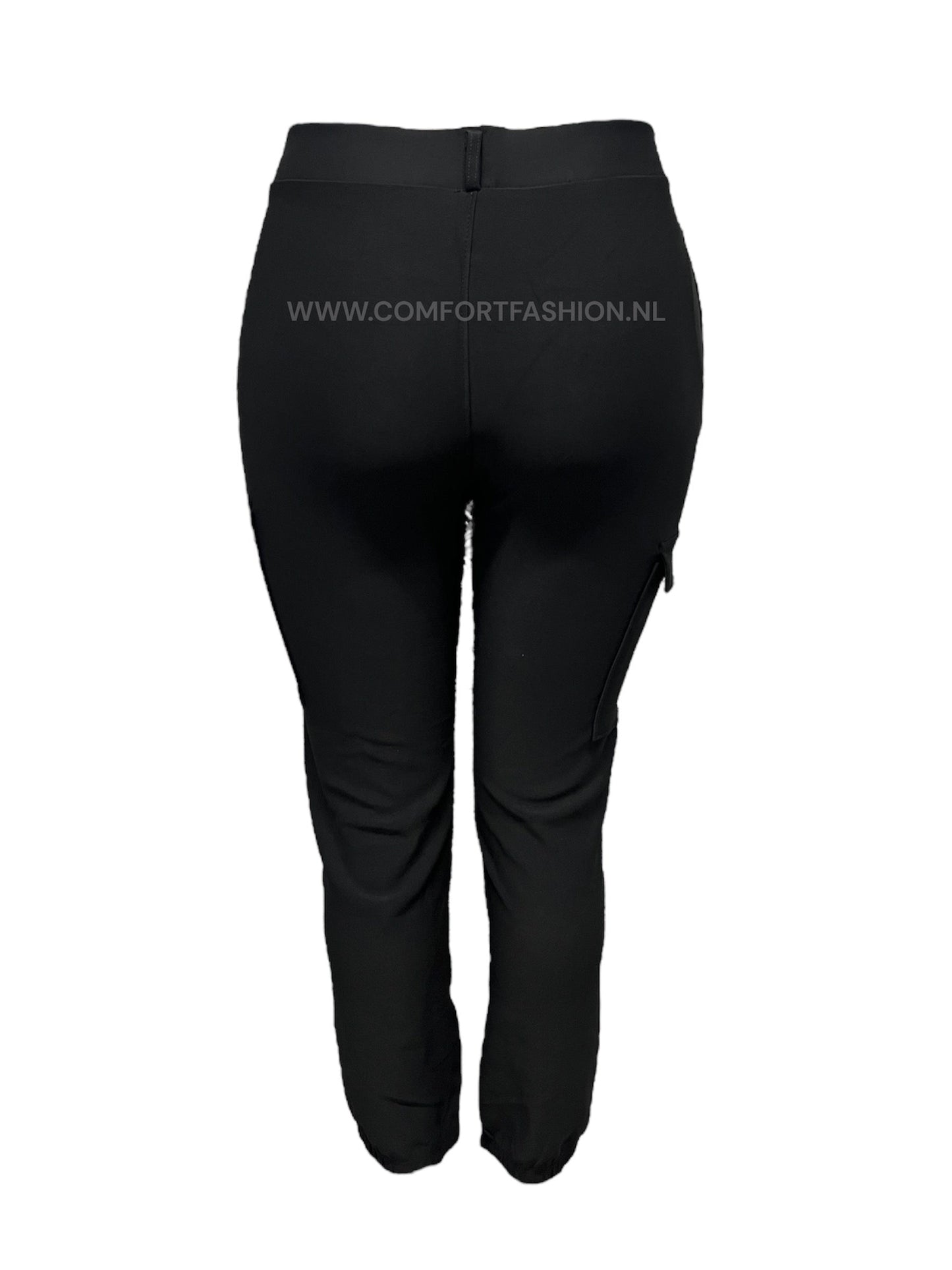 Dominique | Black Cargo Comfort Pants