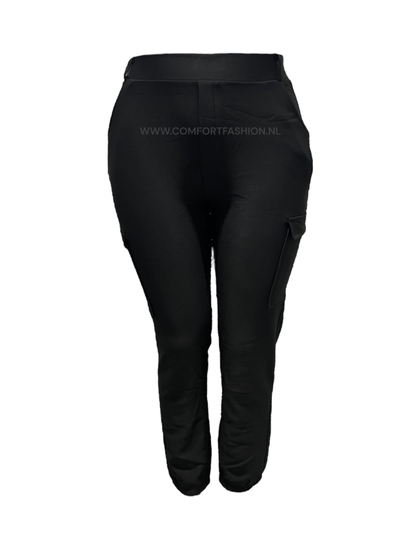 Dominique | Black Cargo Comfort Pants