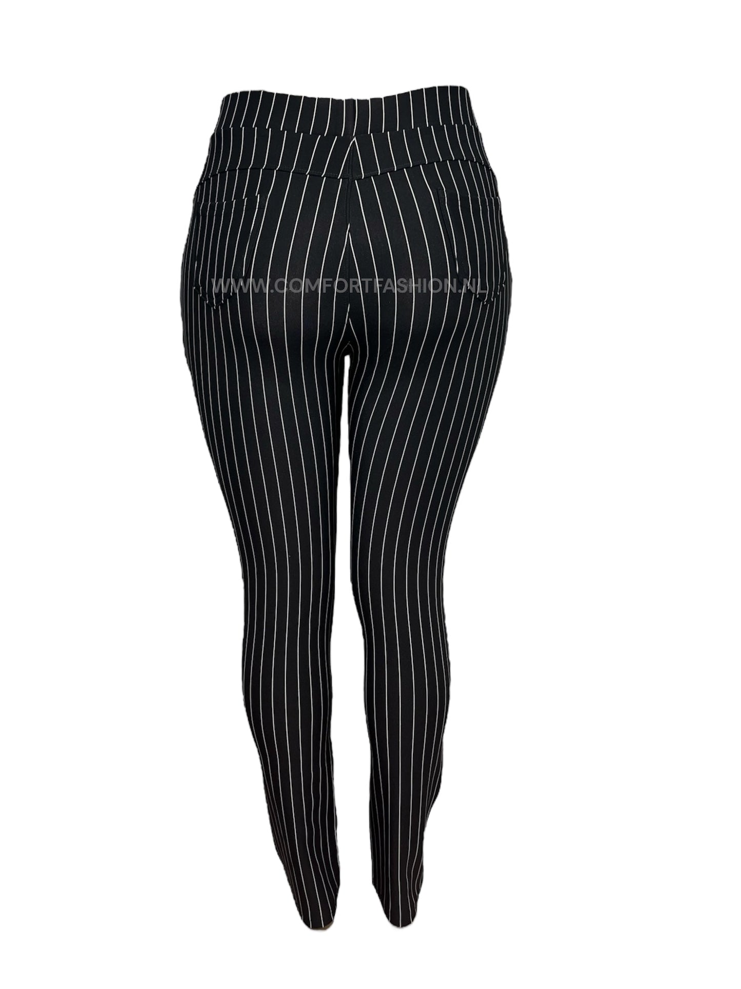 Marguerite | Black Chalk Stripe Comfort Pants