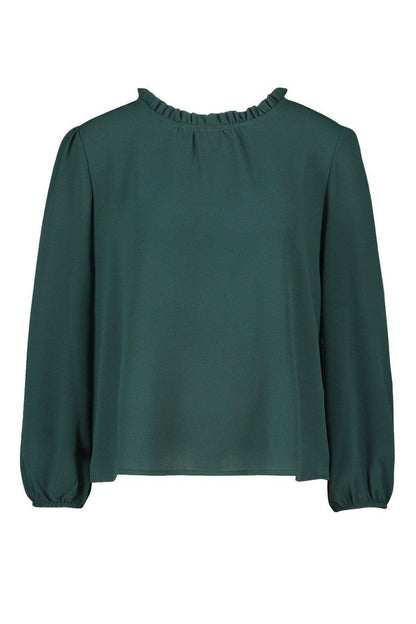 Claudia Frill Neck Blouse - Emerald Side