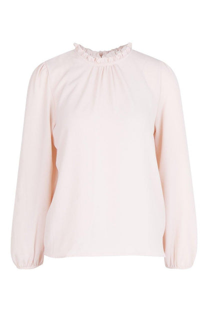 Claudia Frill Neck Blouse - Rose Pink Side