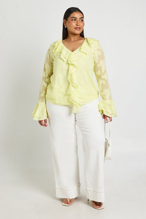 Delphine | Ruffle Burnout Blouse
