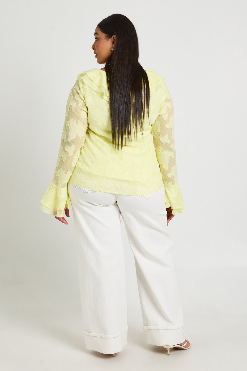 Delphine | Ruffle Burnout Blouse