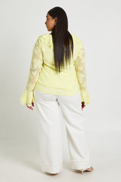 Delphine | Ruffle Burnout Blouse