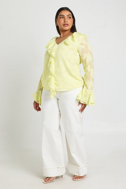 Delphine | Ruffle Burnout Blouse