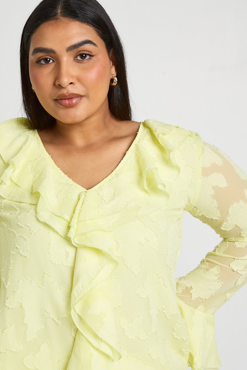 Delphine | Ruffle Burnout Blouse