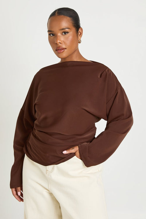 Camille | Ruched Long Sleeve Blouse