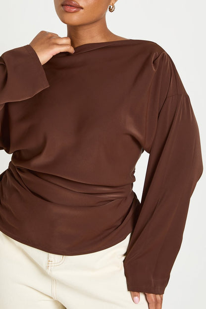 Camille | Ruched Long Sleeve Blouse