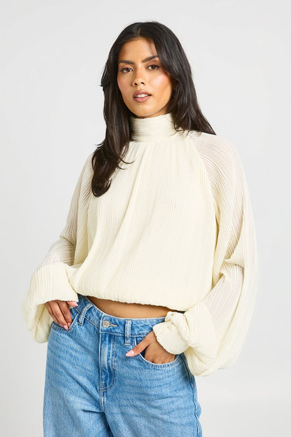Isabelle | Plissé Batwing Blouse