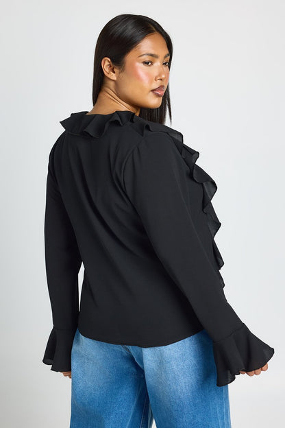 Juliette | Tie Front Ruffle Blouse