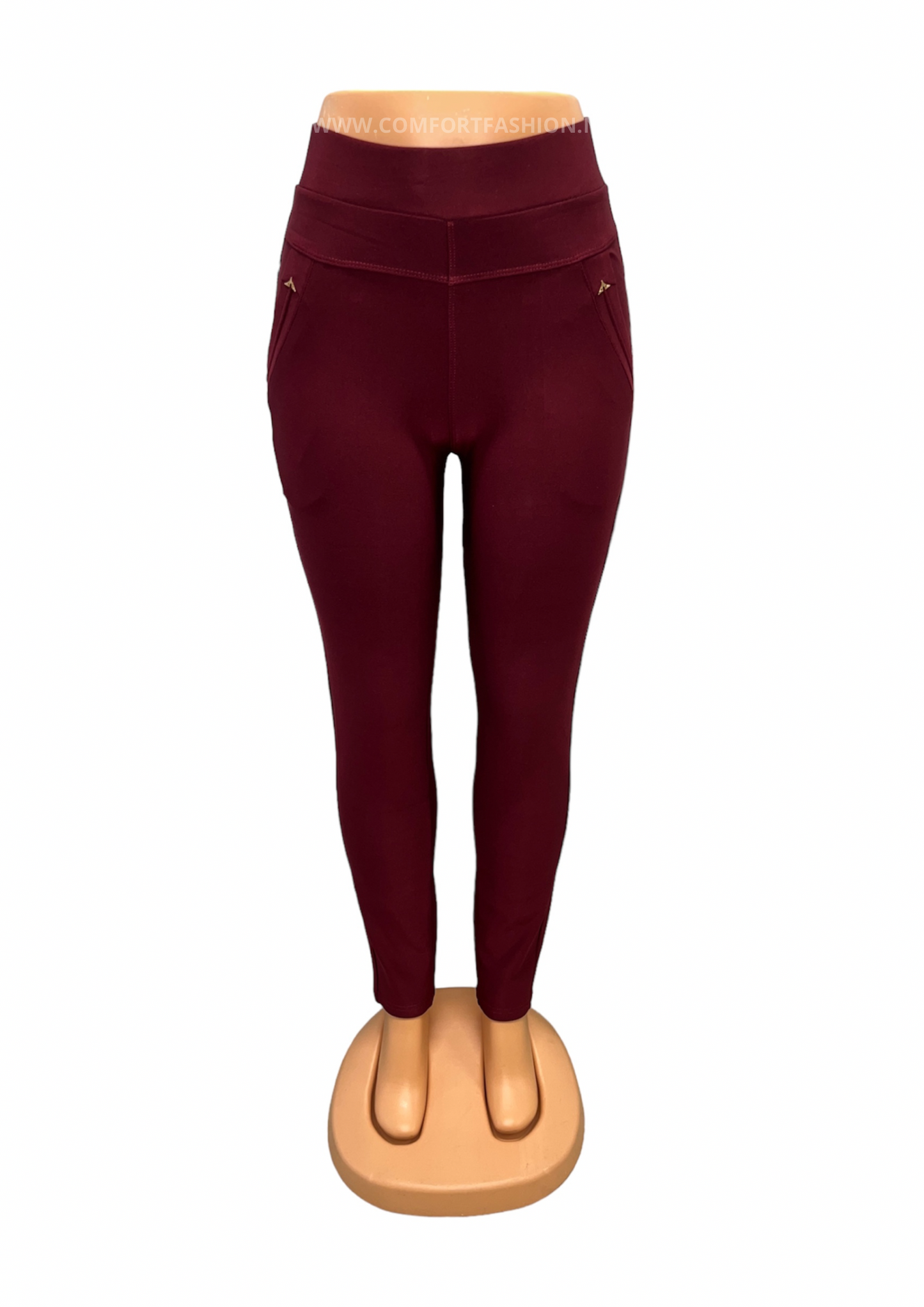 Roseline | Bordeaux Red Comfort Pants