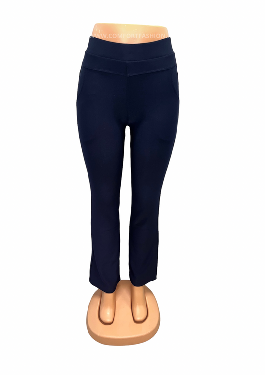 Violette | Navy Flared Comfort Pants