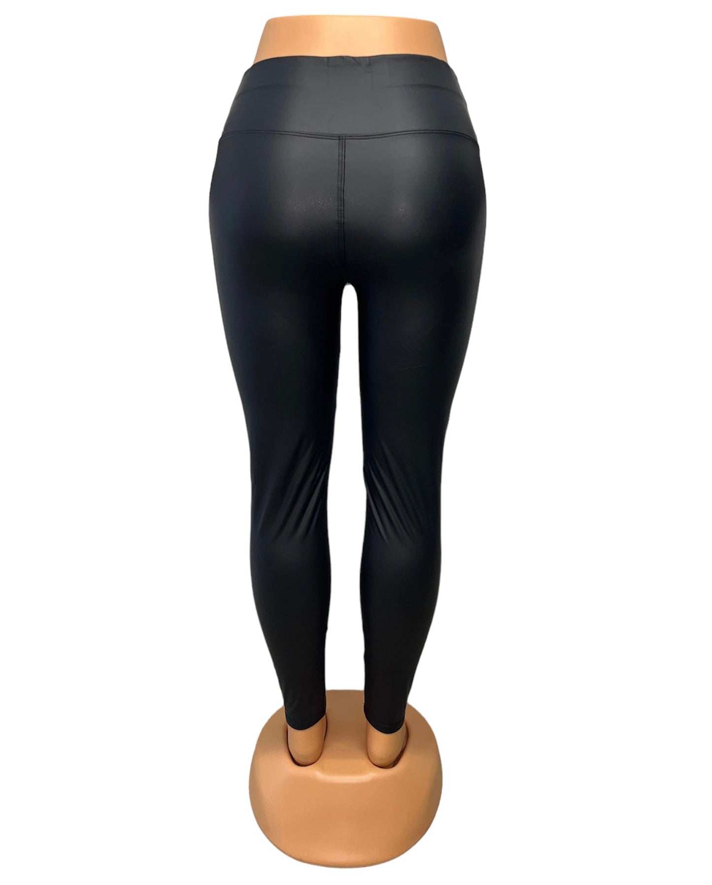 Coralie | Black Faux-Leather Leggings