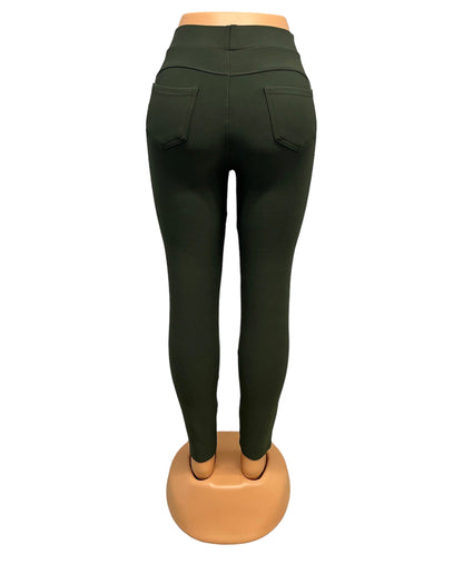 Geneviève | Olive Green Comfort Pants
