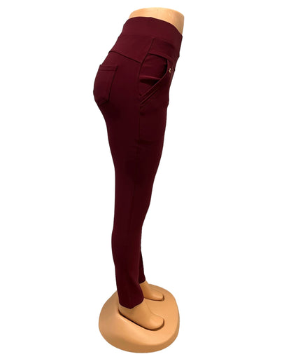 Roseline | Bordeaux Red Comfort Pants